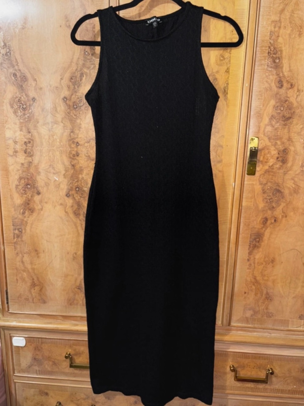 Black Sleeveless Midi Bodycon Dress size Small